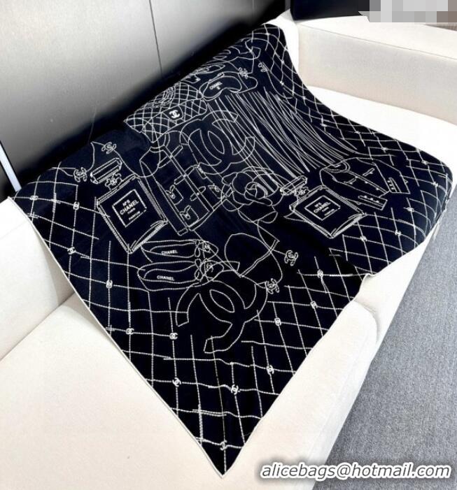 Classic Specials Chanel Cashmere & Silk Scarf 140x140cm CH110712 Black 2025