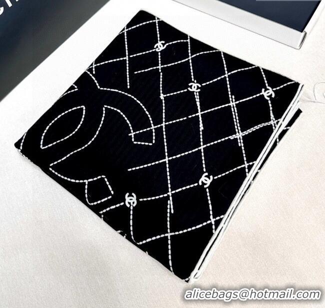 Classic Specials Chanel Cashmere & Silk Scarf 140x140cm CH110712 Black 2025
