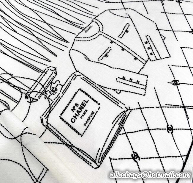 Spot Bulk Chanel Cashmere & Silk Scarf 140x140cm CH110713 White 2025
