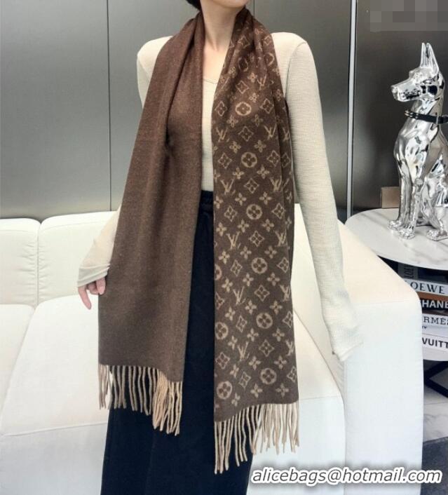 Best Quality Louis Vuitton Cashmere Long Scarf 180x30cm LV110714 Brown 2025