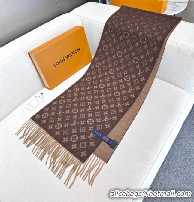 Best Quality Louis Vuitton Cashmere Long Scarf 180x30cm LV110714 Brown 2025