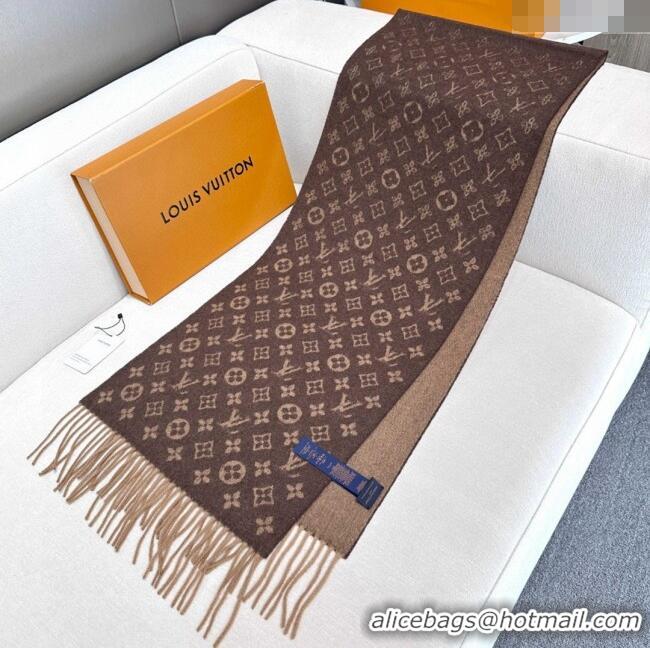 Best Quality Louis Vuitton Cashmere Long Scarf 180x30cm LV110714 Brown 2025