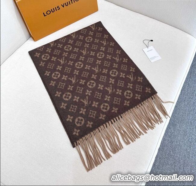 Best Quality Louis Vuitton Cashmere Long Scarf 180x30cm LV110714 Brown 2025