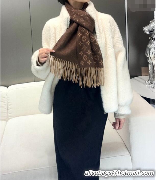 Best Quality Louis Vuitton Cashmere Long Scarf 180x30cm LV110714 Brown 2025