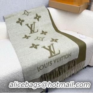 Grade Quality Louis Vuitton Reykjavik Cashmere Long Scarf 45x180cm LV111101 Green 2025