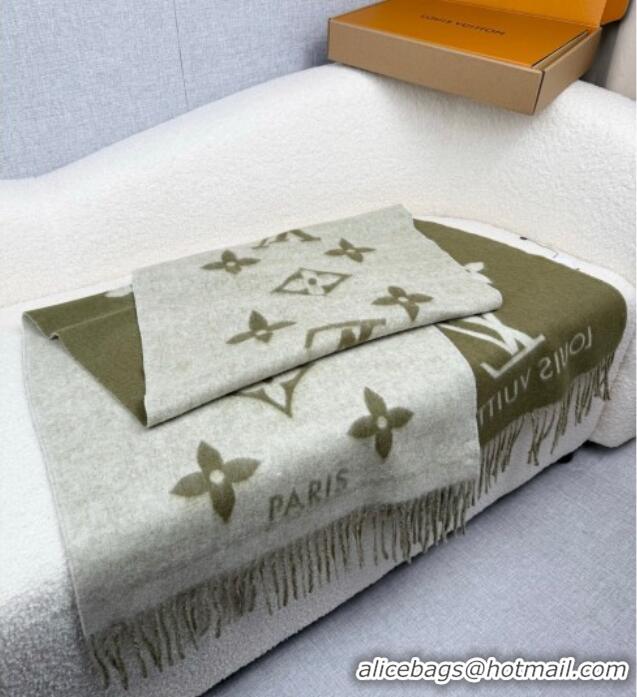 Grade Quality Louis Vuitton Reykjavik Cashmere Long Scarf 45x180cm LV111101 Green 2025