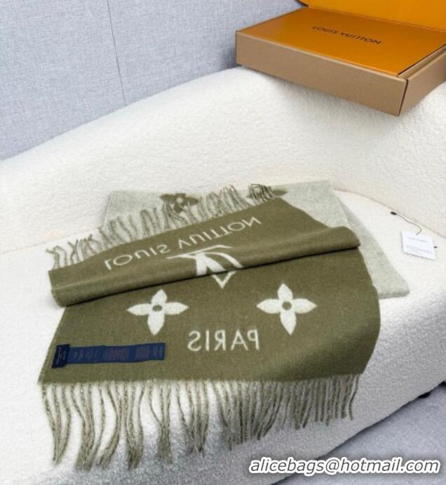 Grade Quality Louis Vuitton Reykjavik Cashmere Long Scarf 45x180cm LV111101 Green 2025