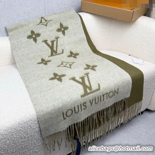 Grade Quality Louis Vuitton Reykjavik Cashmere Long Scarf 45x180cm LV111101 Green 2025
