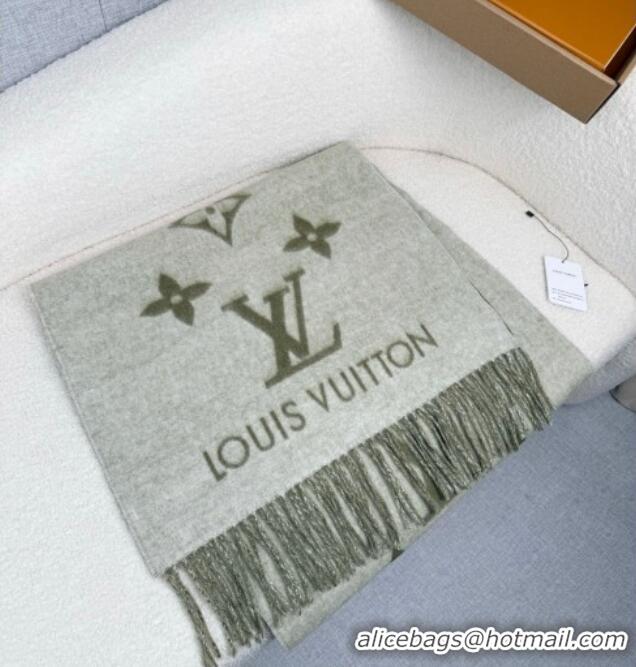 Grade Quality Louis Vuitton Reykjavik Cashmere Long Scarf 45x180cm LV111101 Green 2025
