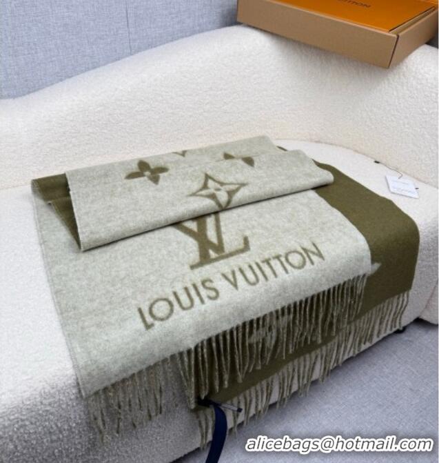Grade Quality Louis Vuitton Reykjavik Cashmere Long Scarf 45x180cm LV111101 Green 2025
