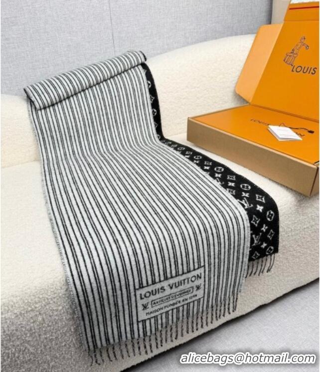 Luxury Cheap Louis Vuitton My Neverfull Wool Blend Long Scarf 30x200cm LV111102 Black 2025