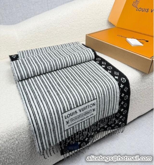 Luxury Cheap Louis Vuitton My Neverfull Wool Blend Long Scarf 30x200cm LV111102 Black 2025