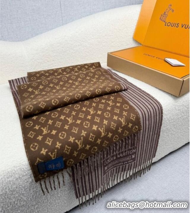 Cheap Classic Louis Vuitton My Neverfull Wool Blend Long Scarf 30x200cm LV111102 Brown 2025