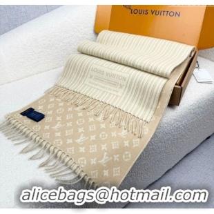 Well Crafted Louis Vuitton My Neverfull Wool Blend Long Scarf 30x200cm LV111102 Beige 2025