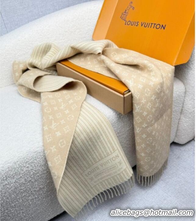 Well Crafted Louis Vuitton My Neverfull Wool Blend Long Scarf 30x200cm LV111102 Beige 2025