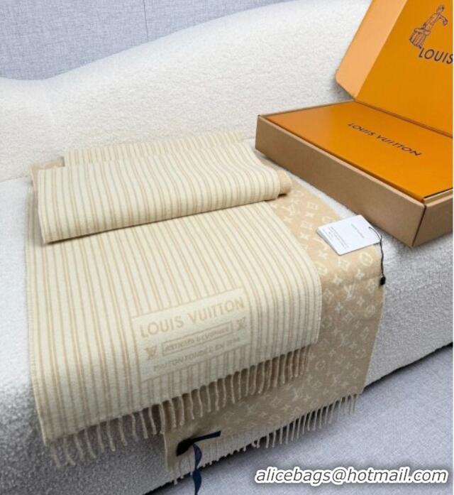 Well Crafted Louis Vuitton My Neverfull Wool Blend Long Scarf 30x200cm LV111102 Beige 2025