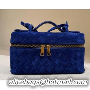 Market Sells Bottega Veneta Bang Bang Vanity Case in Intrecciato Suede 789109 Blue Royal 2025