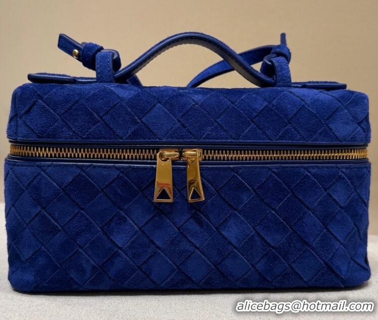 Market Sells Bottega Veneta Bang Bang Vanity Case in Intrecciato Suede 789109 Blue Royal 2025