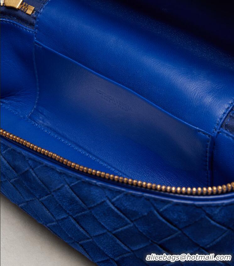 Market Sells Bottega Veneta Bang Bang Vanity Case in Intrecciato Suede 789109 Blue Royal 2025