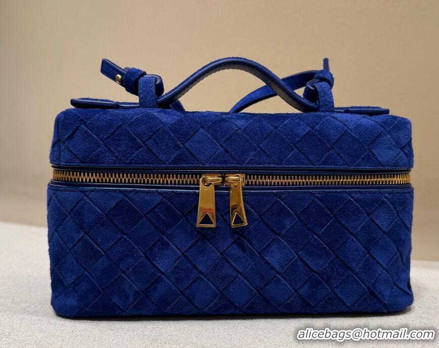 Market Sells Bottega Veneta Bang Bang Vanity Case in Intrecciato Suede 789109 Blue Royal 2025