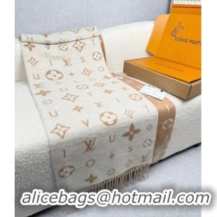 Luxury Classic Louis Vuitton Reykjavik 2.0 Cashmere Long Scarf 55x180cm LV111103 Beige 2025