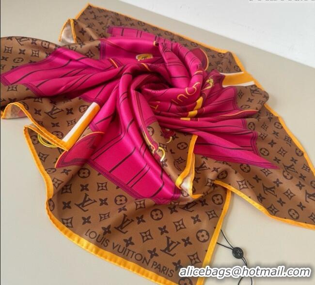 Original Cheap Louis Vuitton My Neverfull Silk Square Scarf 90x90cm LV111104 Pink 2025