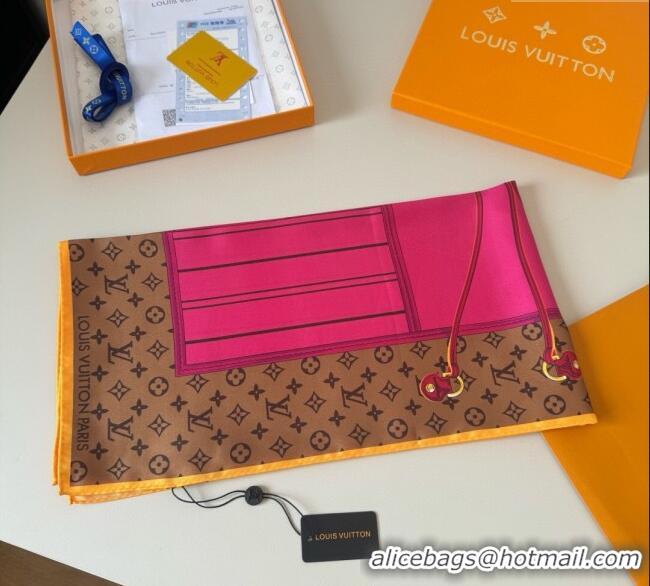 Original Cheap Louis Vuitton My Neverfull Silk Square Scarf 90x90cm LV111104 Pink 2025