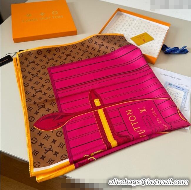 Original Cheap Louis Vuitton My Neverfull Silk Square Scarf 90x90cm LV111104 Pink 2025