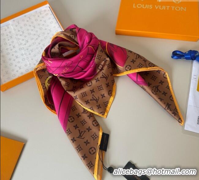 Original Cheap Louis Vuitton My Neverfull Silk Square Scarf 90x90cm LV111104 Pink 2025
