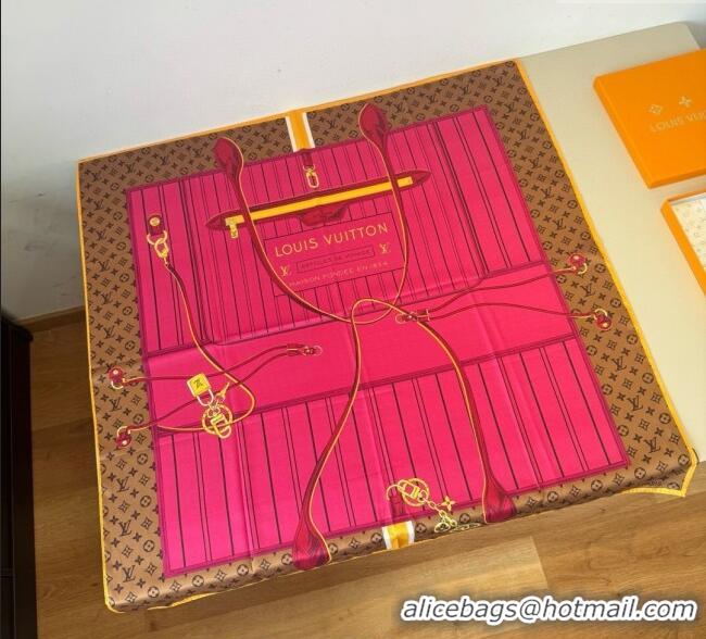 Original Cheap Louis Vuitton My Neverfull Silk Square Scarf 90x90cm LV111104 Pink 2025