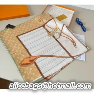 Pretty Style Louis Vuitton My Neverfull Silk Square Scarf 90x90cm LV111104 Beige 2025