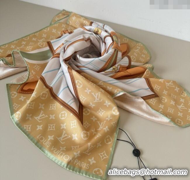 Pretty Style Louis Vuitton My Neverfull Silk Square Scarf 90x90cm LV111104 Beige 2025