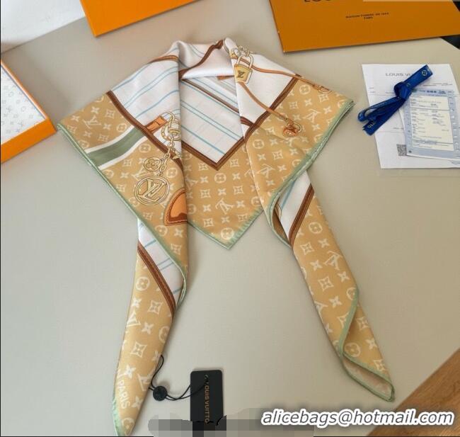 Pretty Style Louis Vuitton My Neverfull Silk Square Scarf 90x90cm LV111104 Beige 2025