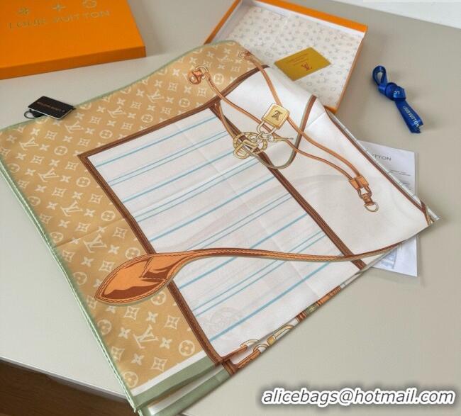 Pretty Style Louis Vuitton My Neverfull Silk Square Scarf 90x90cm LV111104 Beige 2025