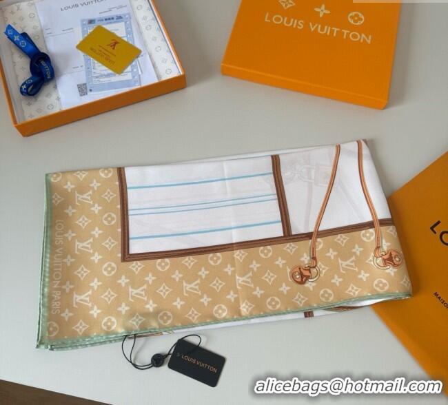 Pretty Style Louis Vuitton My Neverfull Silk Square Scarf 90x90cm LV111104 Beige 2025