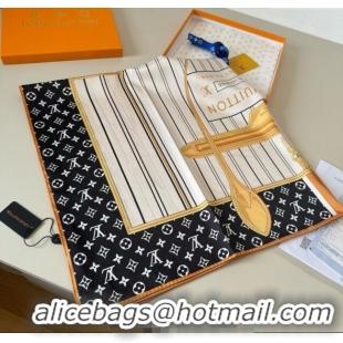 Spot Bulk Louis Vuitton My Neverfull Silk Square Scarf 90x90cm LV111104 Black 2025