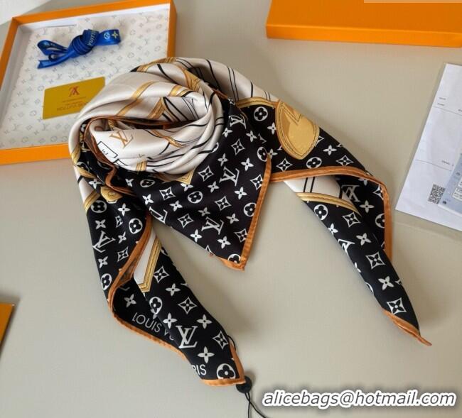 Spot Bulk Louis Vuitton My Neverfull Silk Square Scarf 90x90cm LV111104 Black 2025