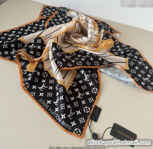 Spot Bulk Louis Vuitton My Neverfull Silk Square Scarf 90x90cm LV111104 Black 2025