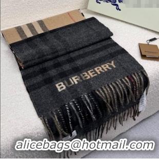 Fashion Discount Burberry Cashmere Long Scarf 30x168cm BR111101 Black 2025