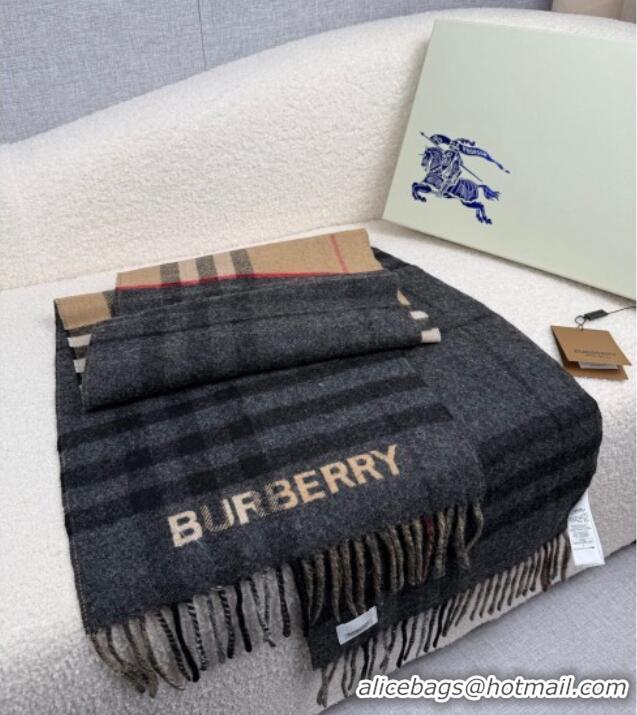 Fashion Discount Burberry Cashmere Long Scarf 30x168cm BR111101 Black 2025