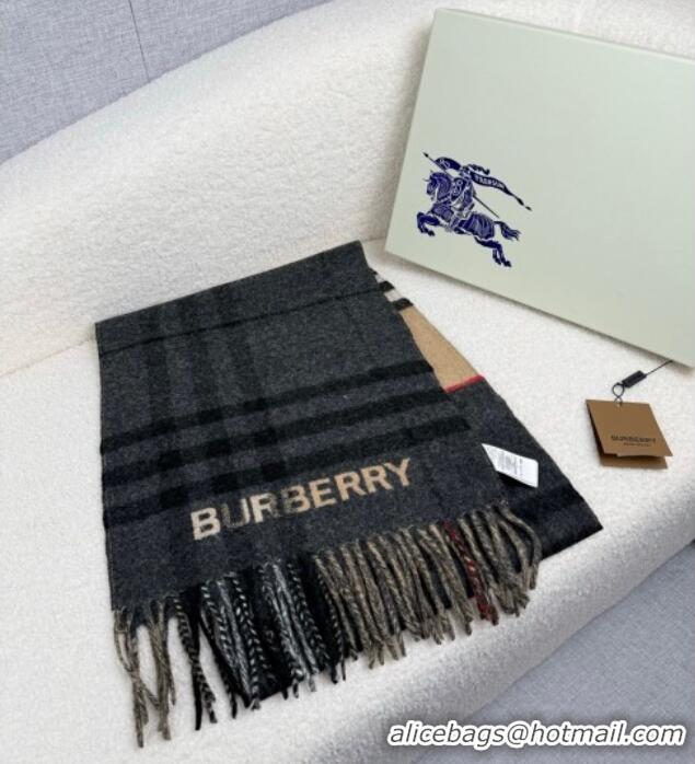Fashion Discount Burberry Cashmere Long Scarf 30x168cm BR111101 Black 2025