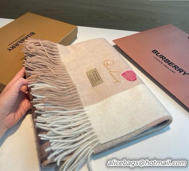 Best Price Burberry Heart Cashmere Long Scarf 70x200cm BR111102 Beige 2025