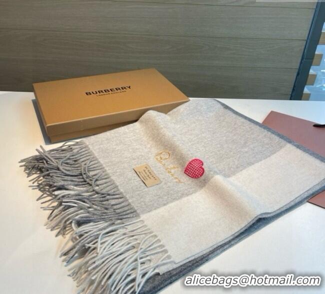 Spot Bulk Burberry Heart Cashmere Long Scarf 70x200cm BR111102 Grey 2025