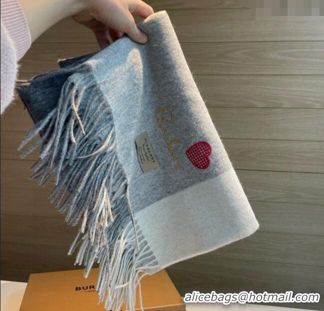 Spot Bulk Burberry Heart Cashmere Long Scarf 70x200cm BR111102 Grey 2025