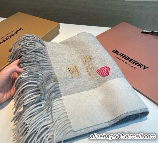 Spot Bulk Burberry Heart Cashmere Long Scarf 70x200cm BR111102 Grey 2025
