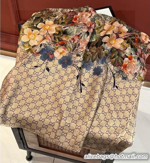 Famous Brand Gucci Cashmere Long Scarf 110x200cm GG111143 Beige 2025