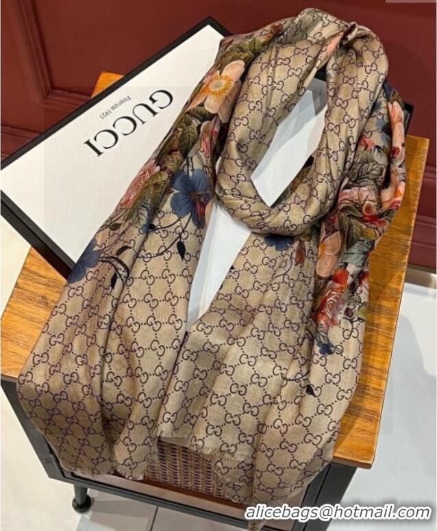 Famous Brand Gucci Cashmere Long Scarf 110x200cm GG111143 Beige 2025