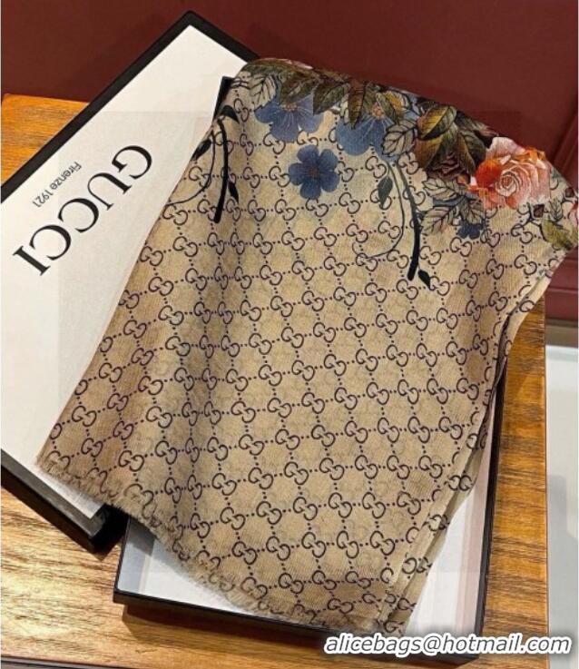 Famous Brand Gucci Cashmere Long Scarf 110x200cm GG111143 Beige 2025