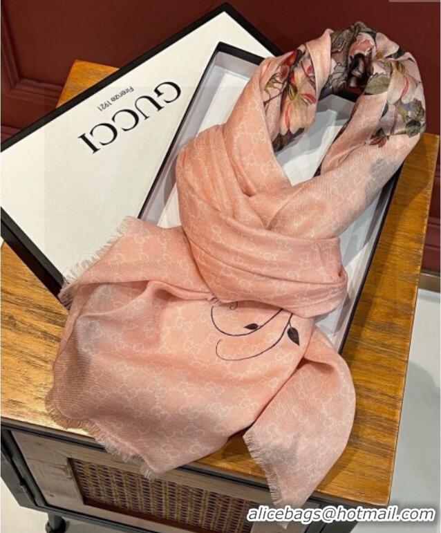 Fashion Discount Gucci Cashmere Long Scarf 110x200cm GG111143 Pink 2025