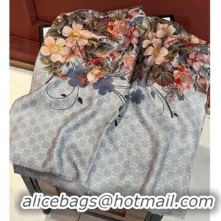 Big Discount Gucci Cashmere Long Scarf 110x200cm GG111143 Grey 2025